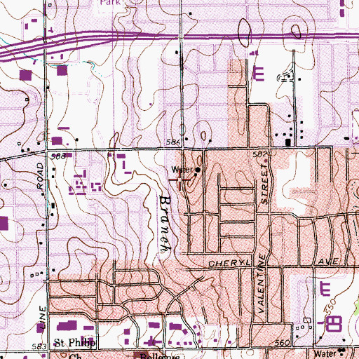 Topographic Map of Northeast Church of Christ, TX