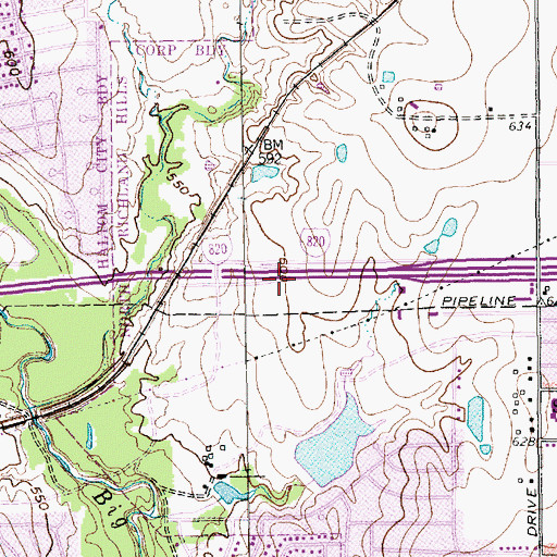 Topographic Map of Richland Hills Church of Christ, TX