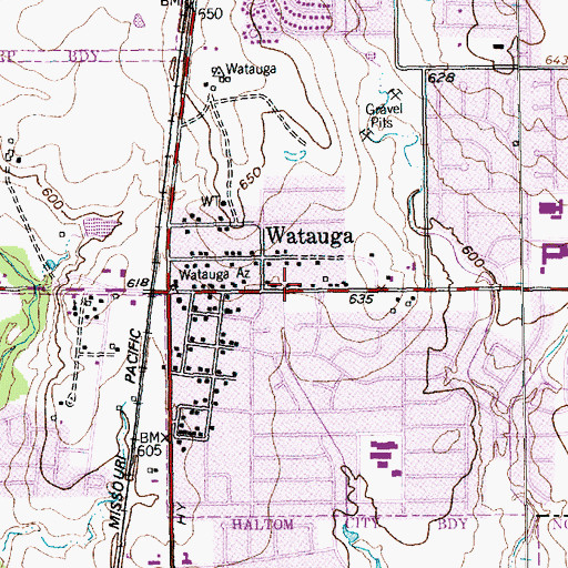 Topographic Map of Watauga Church of Christ, TX