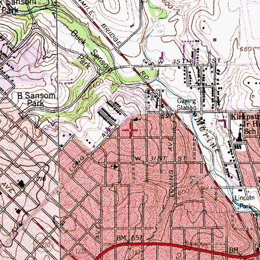 Topographic Map of Worth Hills Church of Christ, TX