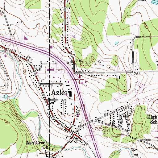 Topographic Map of Azle Church of Christ, TX