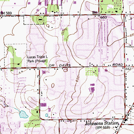 Topographic Map of California Lane Church of Christ, TX