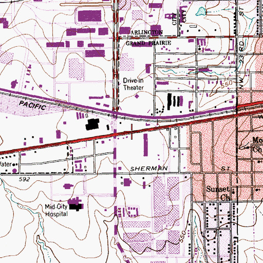 Topographic Map of Celestial Church of Christ, TX