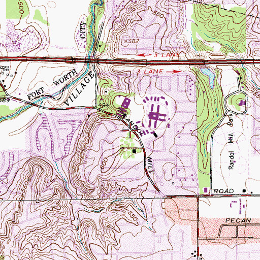 Topographic Map of Tabernacle Baptist Church, TX