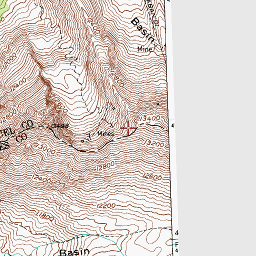 Topographic Map of Navajo Basin, CO