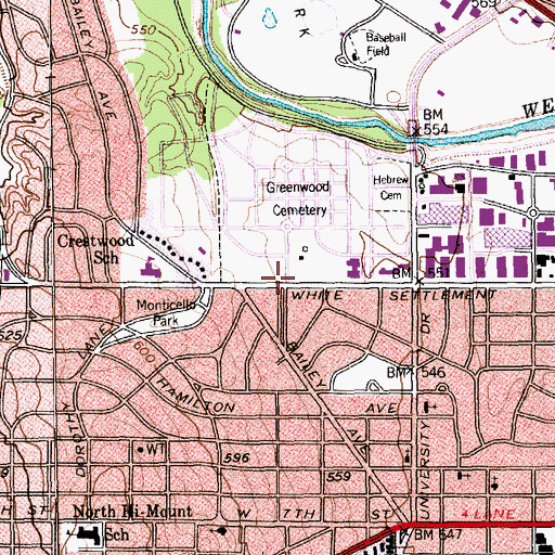 Topographic Map of West Side Baptist Church, TX