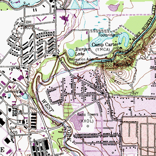 Topographic Map of Westside Victory Baptist Church, TX