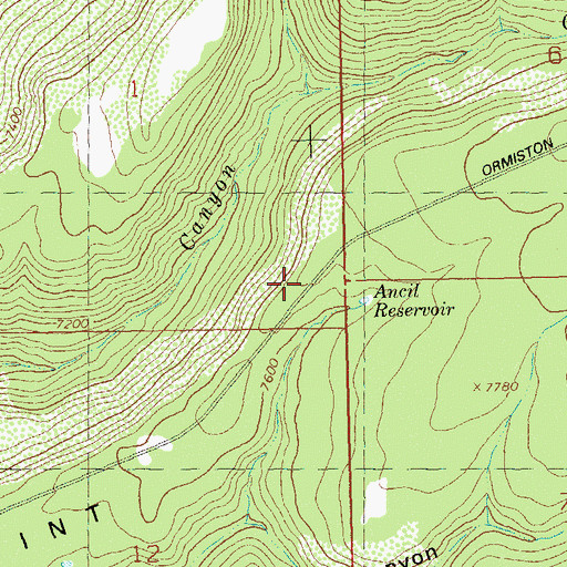 Topographic Map of Ormiston Point Stock Driveway, CO