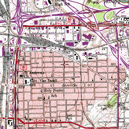 Topographic Map of World Missionary Baptist Church, TX
