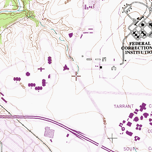Topographic Map of Worth Baptist Church, TX