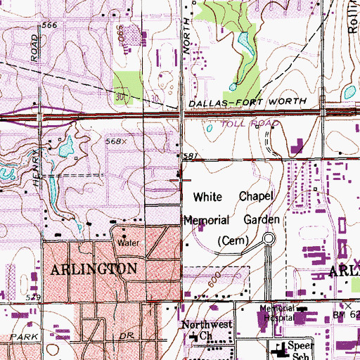 Topographic Map of Church of Saint Mary the Virgin, TX