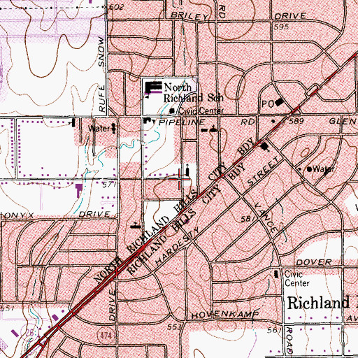 Topographic Map of Our Lady of Mount Carmel Catholic Church, TX