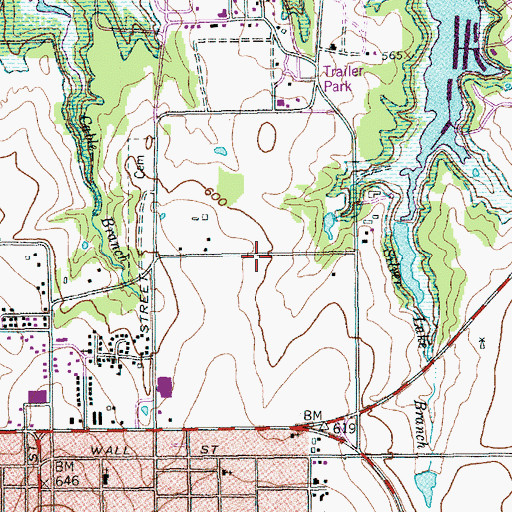 Topographic Map of Saint Francis Catholic Church, TX
