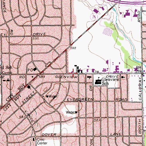 Topographic Map of Saint John the Apostle Church, TX