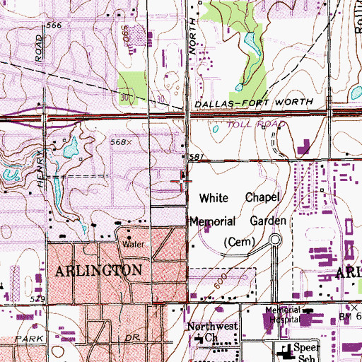 Topographic Map of Saint Mary the Virgin Catholic Church, TX
