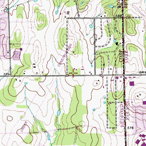 Topographic Map of Saint Michael Catholic Church, TX