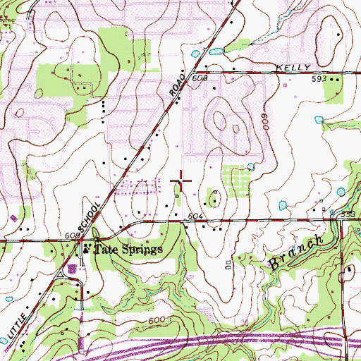Topographic Map of Saint Peter and Saint Paul Church, TX