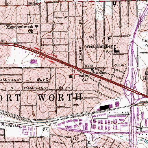 Topographic Map of Saint Ritas Catholic Church, TX
