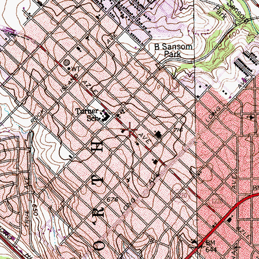 Topographic Map of Saint Thomas Church, TX
