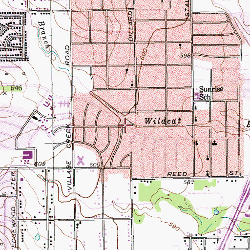 Topographic Map of Parkside Missionary Baptist Church, TX