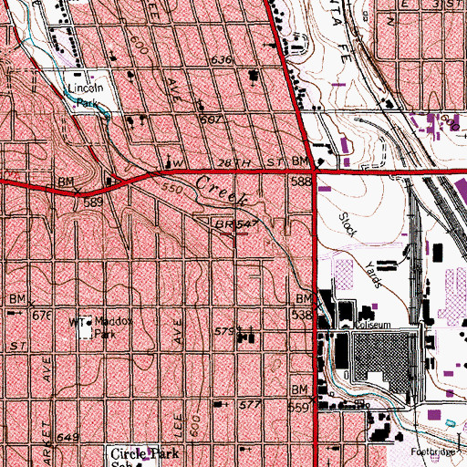 Topographic Map of Peaceful Rest Baptist Church, TX