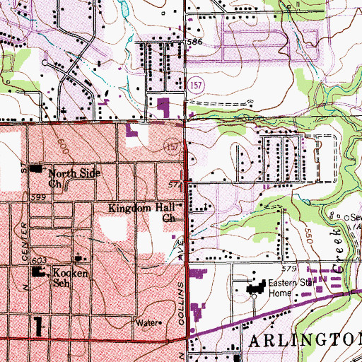 Topographic Map of Peach Street Baptist Church, TX