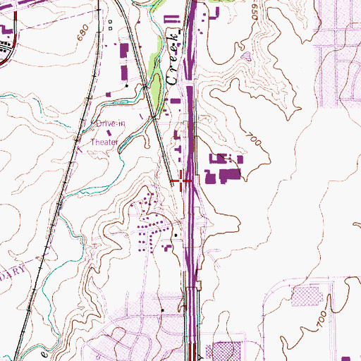 Topographic Map of Petra Baptist Church, TX