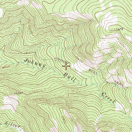 Topographic Map of Johnny Bull Trail, CO