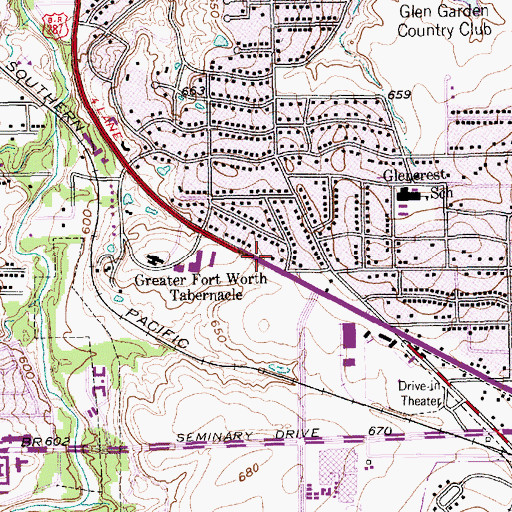 Topographic Map of Pilgrim Valley Missionary Baptist Church, TX