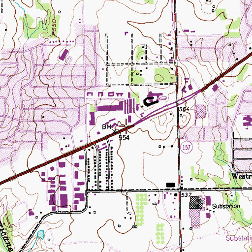 Topographic Map of Primera Iglesia Bautista Church, TX