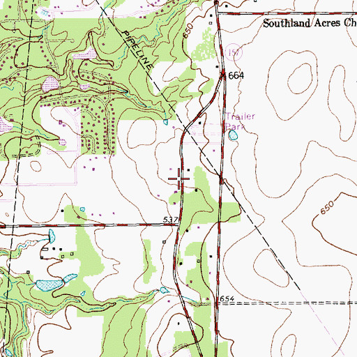 Topographic Map of Primitive Baptist Church Arlington, TX