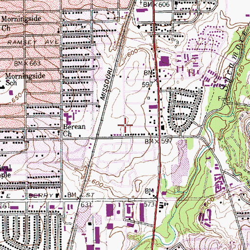 Topographic Map of Prince Memorial Missionary Baptist Church, TX