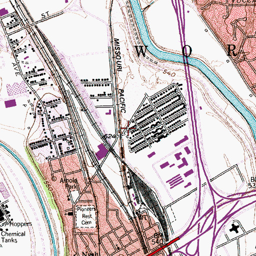 Topographic Map of Progressive Baptist Church, TX