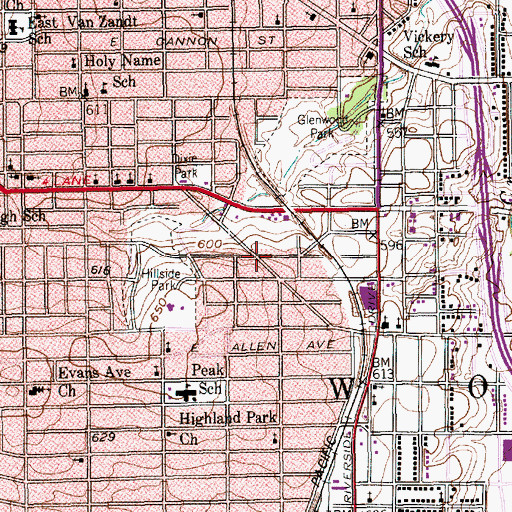 Topographic Map of Pure Fountain Missionary Baptist Church, TX