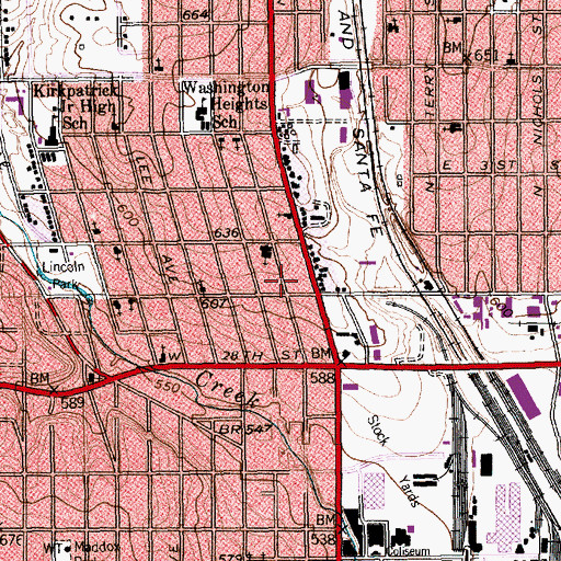 Topographic Map of Rose Hill Baptist Church, TX