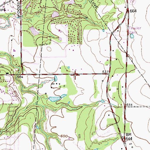 Topographic Map of Rush Creek Baptist Church, TX