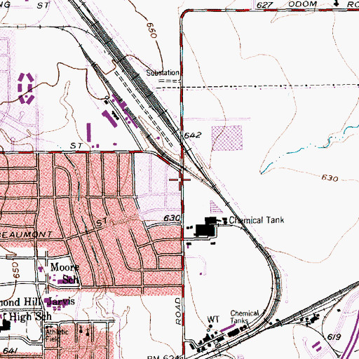 Topographic Map of Sabine Place Baptist Church, TX