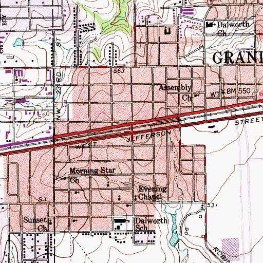 Topographic Map of Saint John Baptist Church, TX