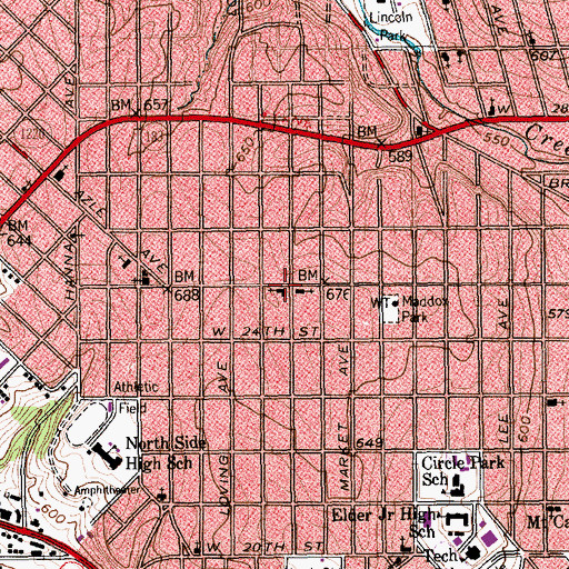 Topographic Map of New Rose Baptist Church, TX