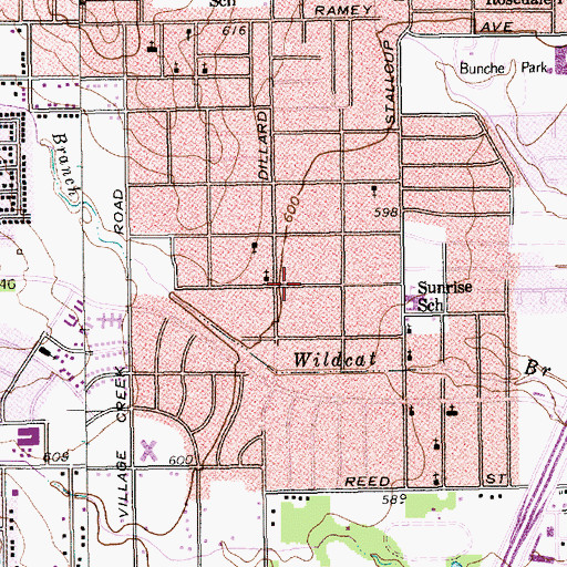 Topographic Map of New Zion Baptist Church, TX