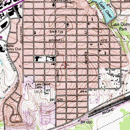 Topographic Map of Saint Luke Missionary Baptist Church, TX