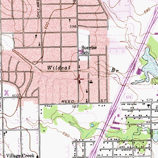 Topographic Map of Saint Matthews Baptist Church, TX