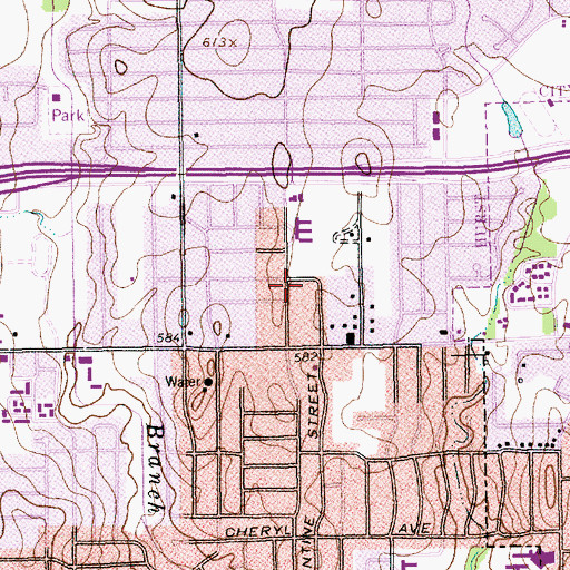 Topographic Map of Shady Oaks Baptist Church, TX