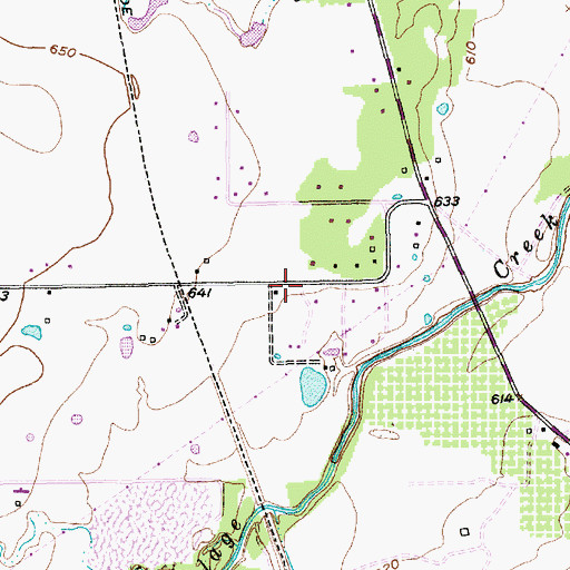 Topographic Map of McPherson Road Baptist Church, TX