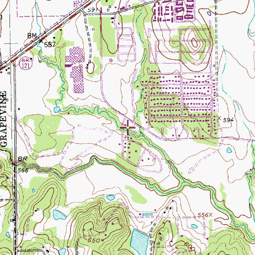 Topographic Map of Memorial Baptist Church, TX