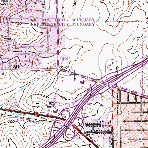 Topographic Map of Metropolitan Baptist Church, TX