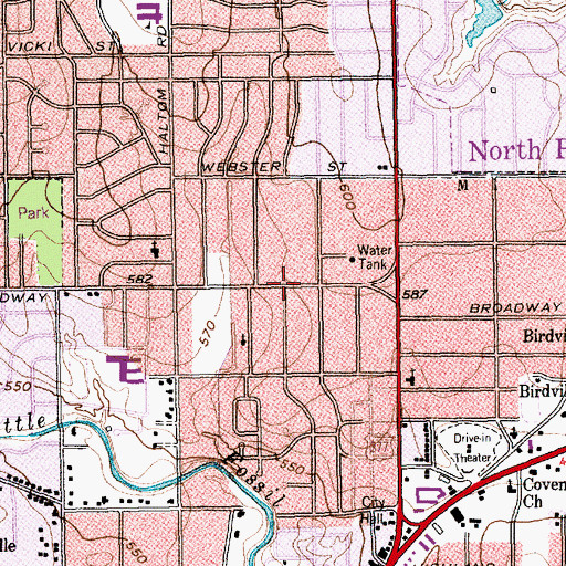 Topographic Map of Mid-cities Baptist Temple Church, TX