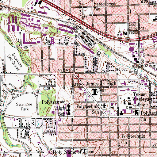 Topographic Map of Moriah Baptist Church, TX