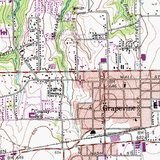 Topographic Map of Mount Horum Baptist Church, TX