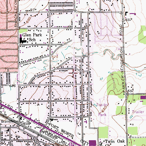 Topographic Map of Mount Sinai Community Baptist Church, TX
